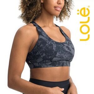 Lole Sports‎ Bra With Convertible Straps Marbled Black and Grey Size M